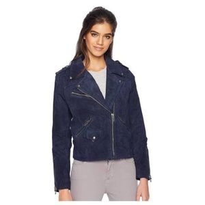 BLANK NYC SUEDE MOTO JACKET IN STARRY NIGHT SIZE M